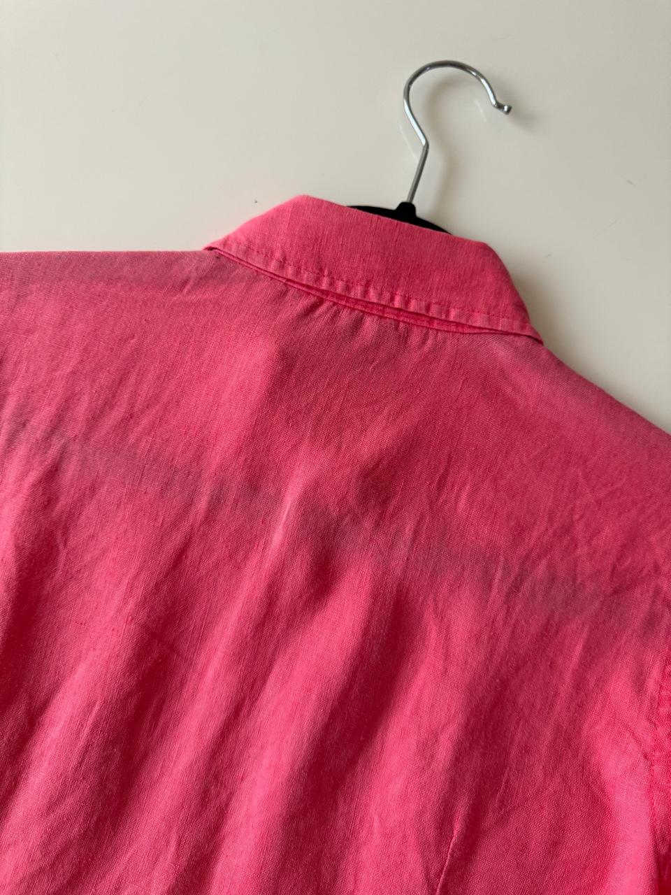 Camisa de lino color salmon, Talla S, Mujer