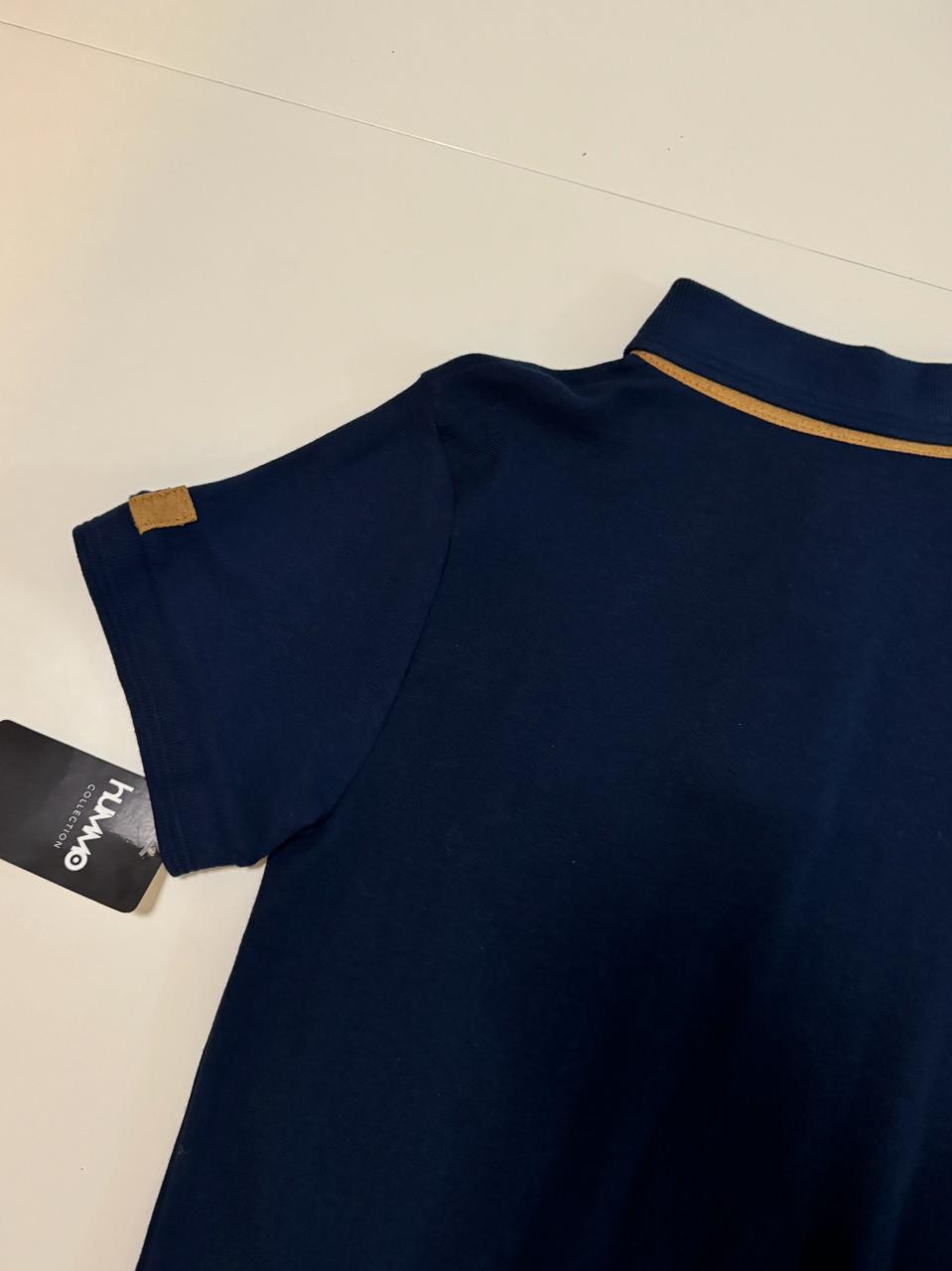 Polo con ribetes cafes, Talla S, Corte slim, Hombre