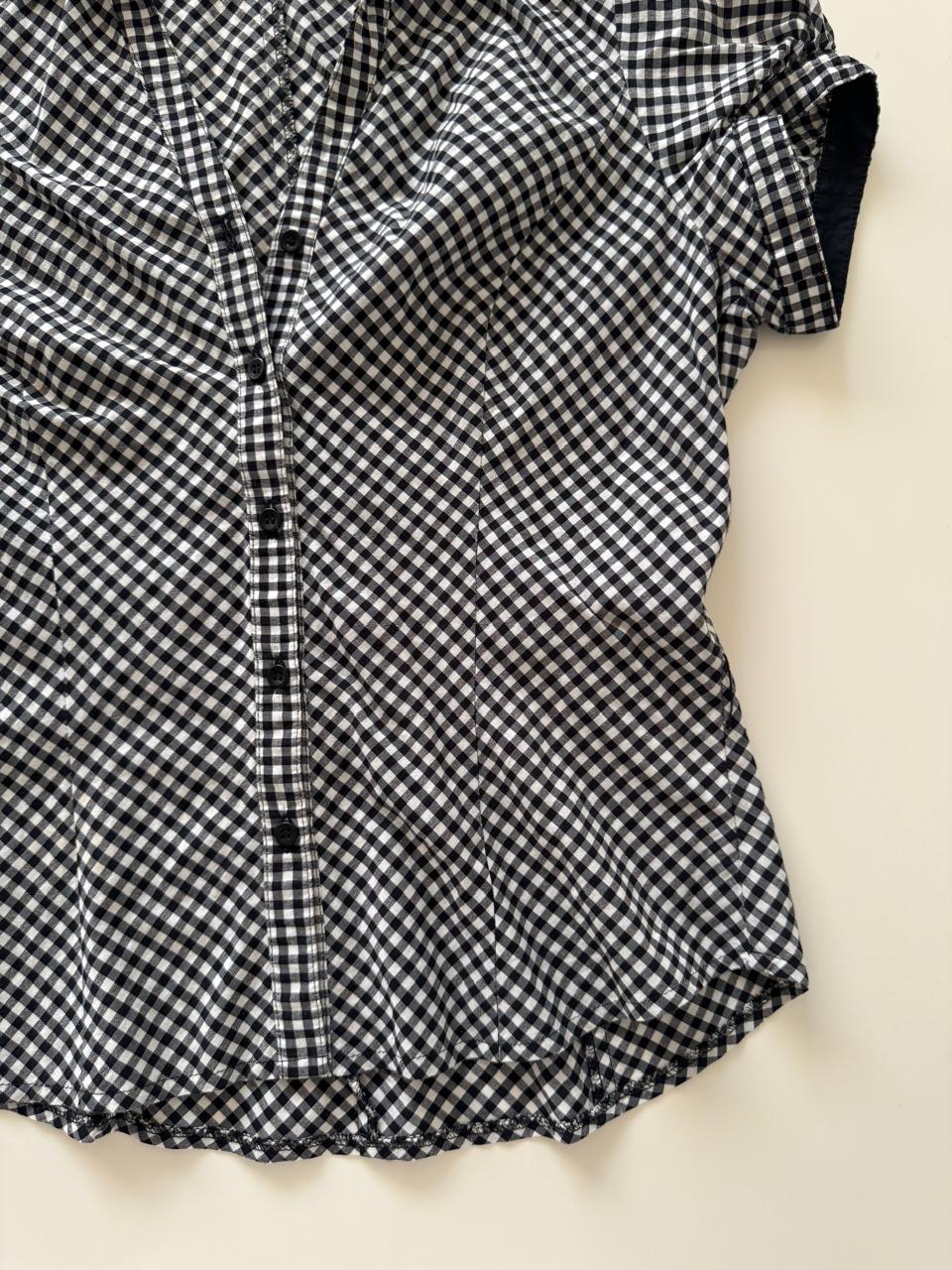 Camisa estampado gingham, Talla S, Mujer