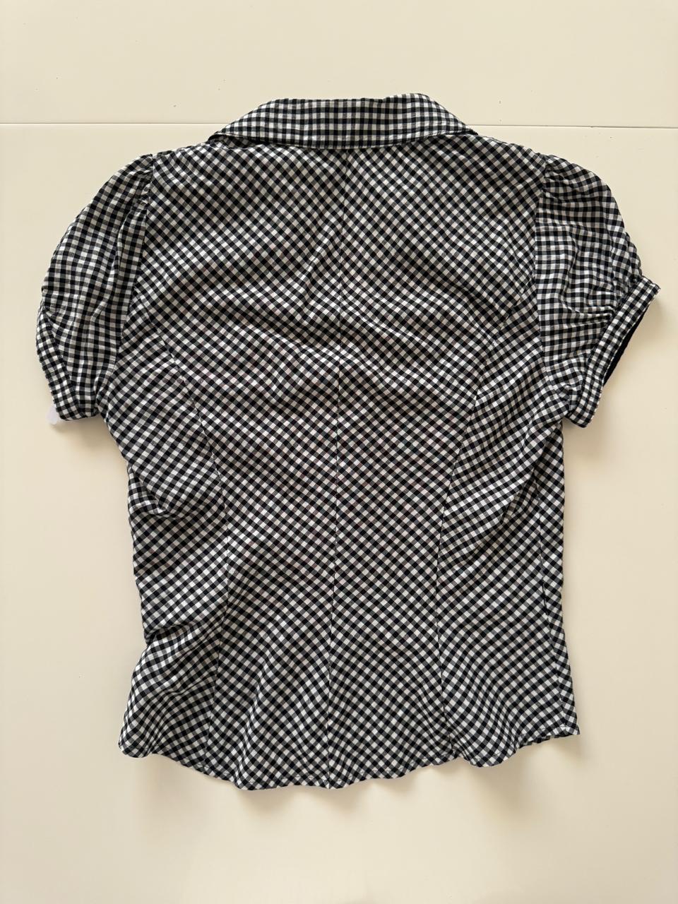 Camisa estampado gingham, Talla S, Mujer