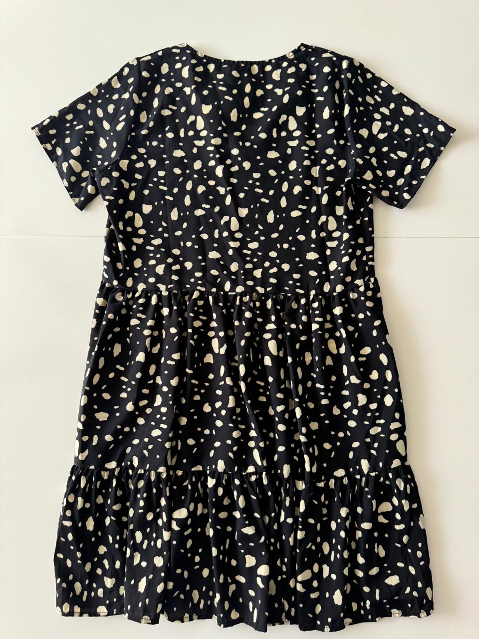 Vestido negro de lunares, Talla M, Mujer