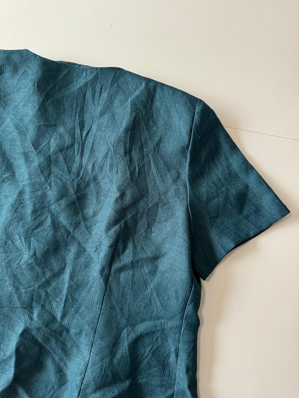 Saco vintage, verde, Talla 14P, L, Mujer