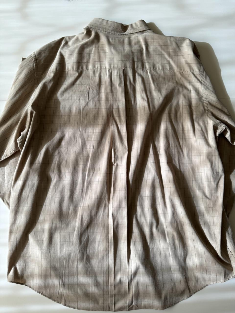 Camisa de cuadros beige, Talla 2XL, Hombre