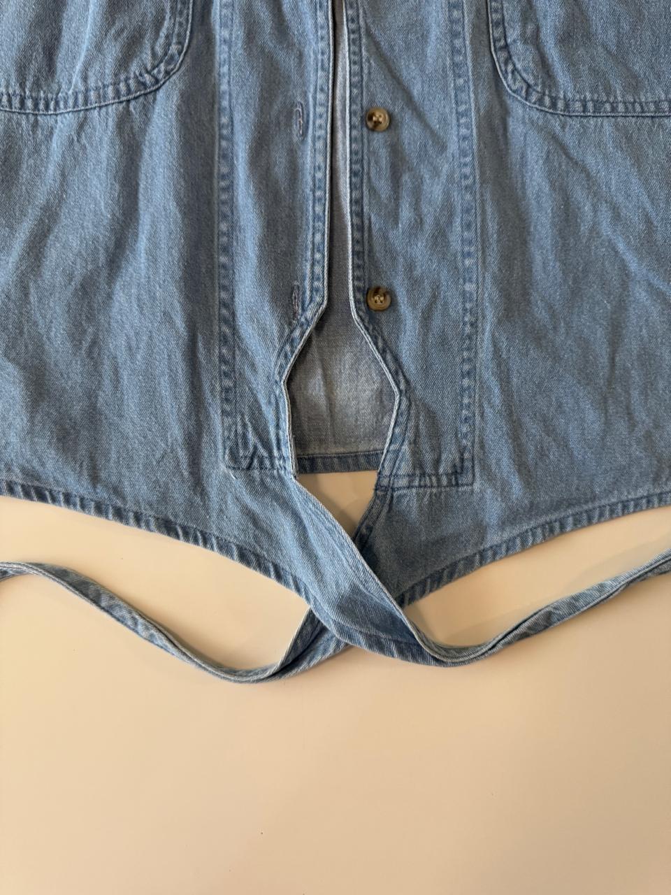Camisa de mezclilla recortada, Talla M, Mujer, Misesny
