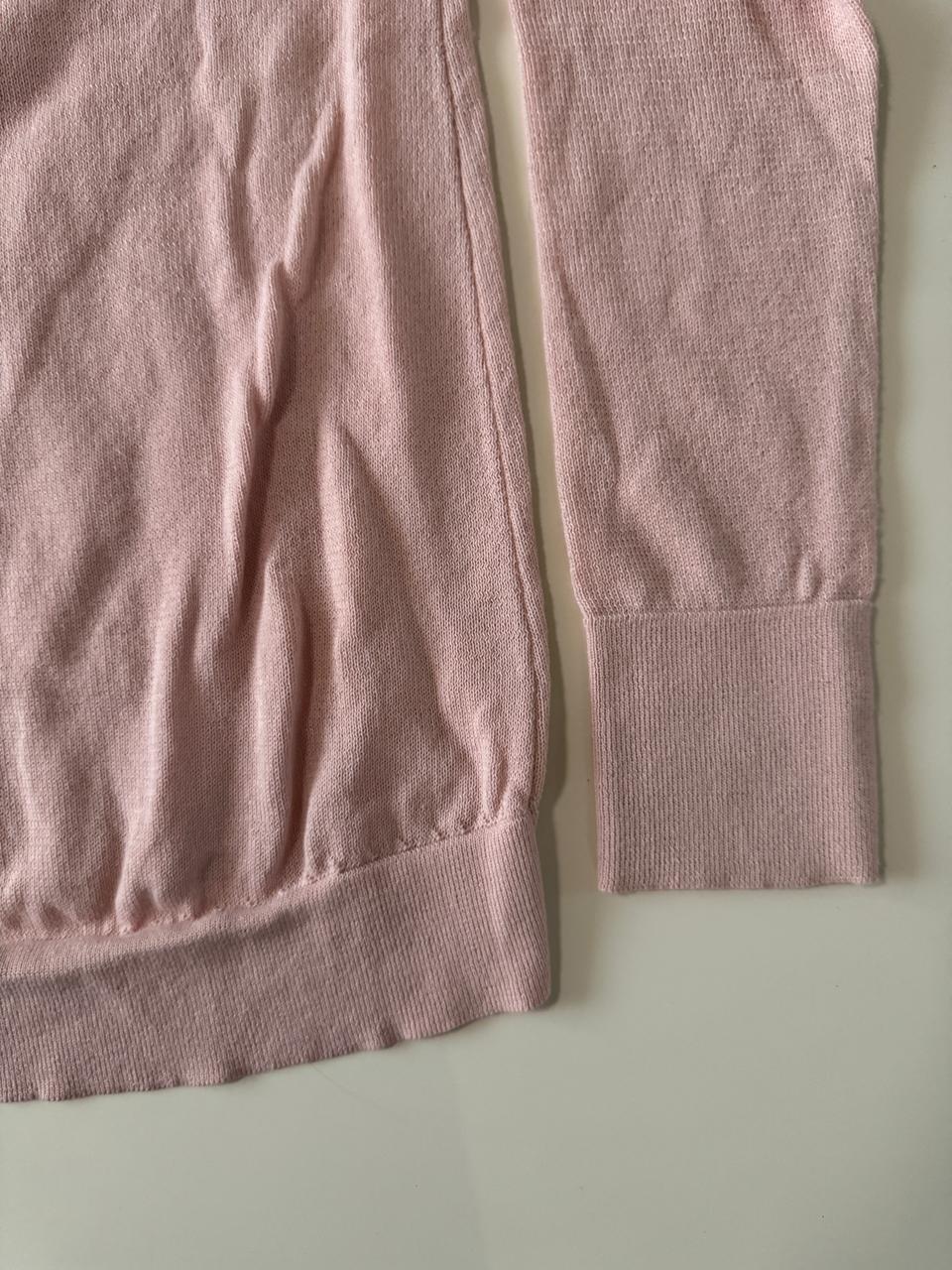 Sweter rosa con aplicacion de flor, L (12-14) Teen, XS Mujer