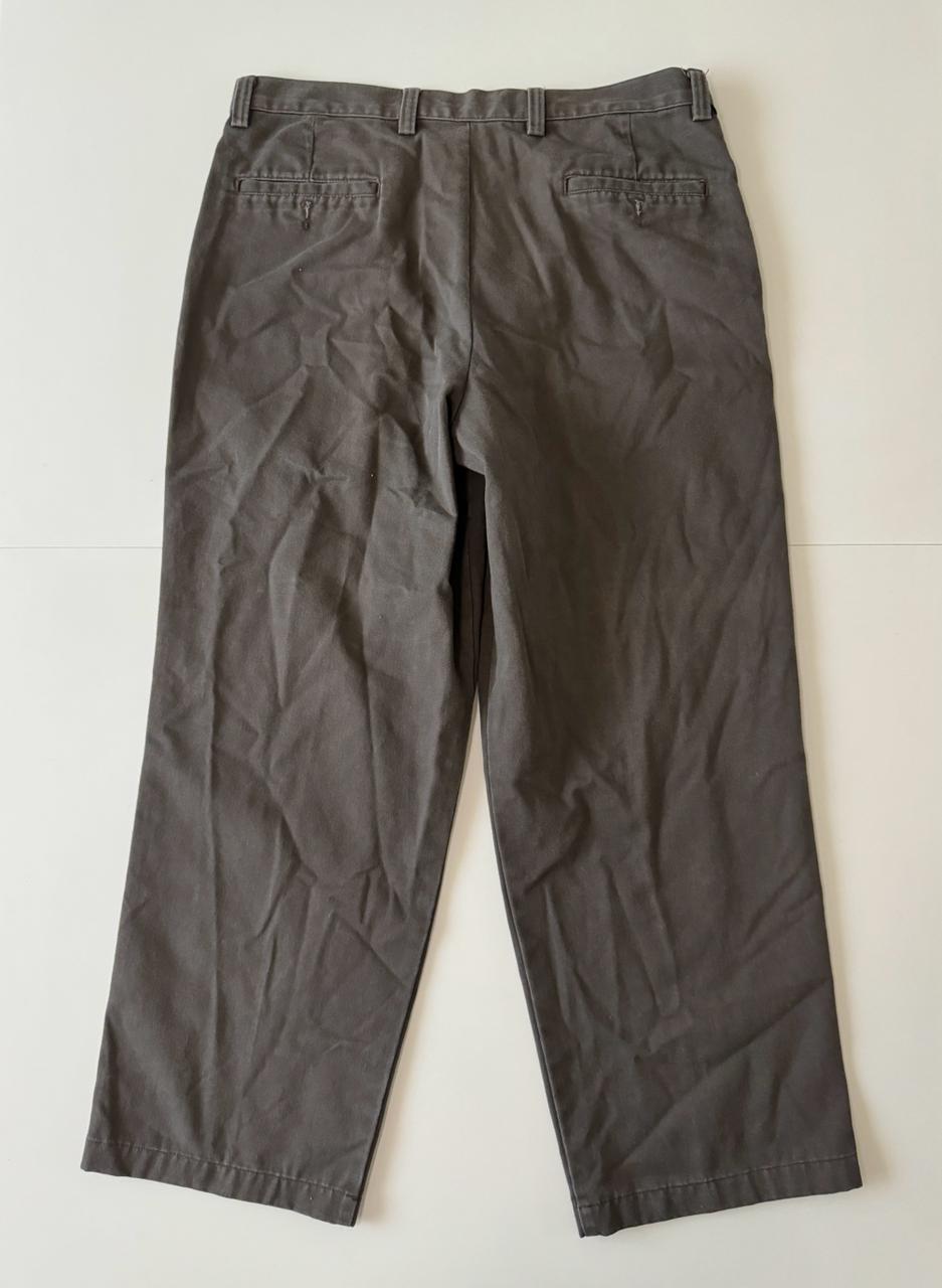 Pantalones de pinzas cafe, Talla 34 x 32, Hombre
