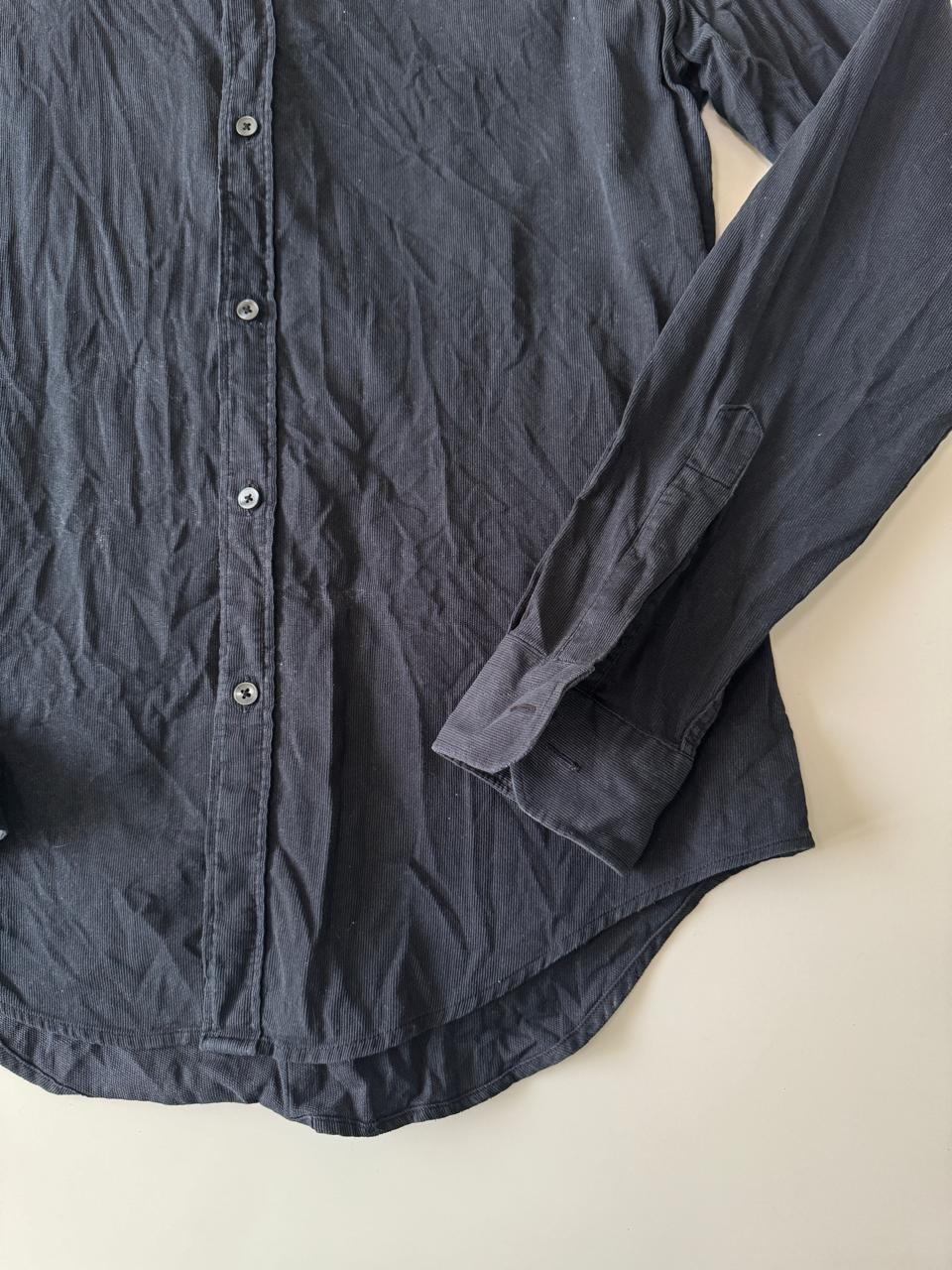 Camisa de corduroy negra, Talla S, Hombre