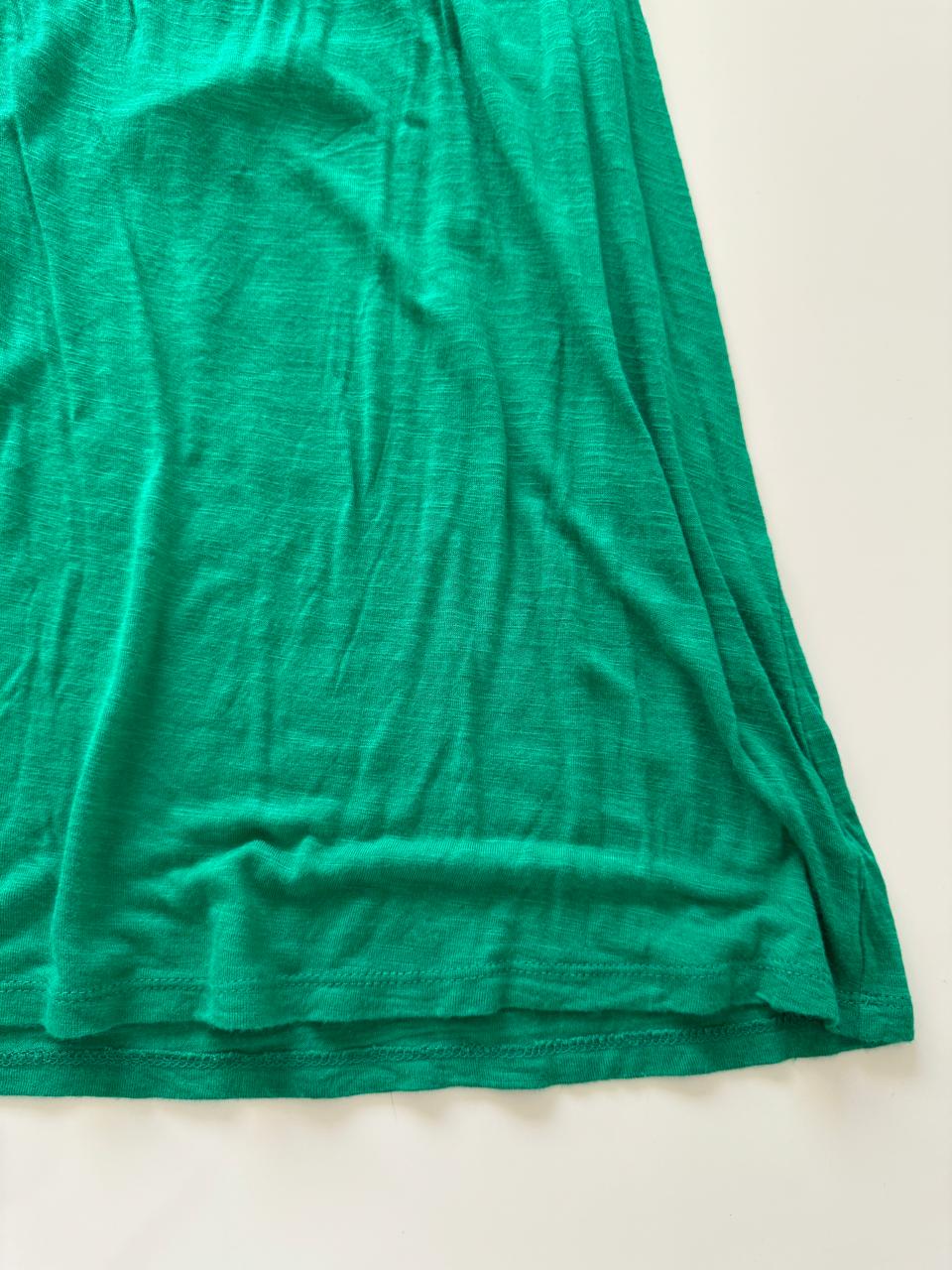 Tank Verde con tirantes tejidos, Talla S, Mujer