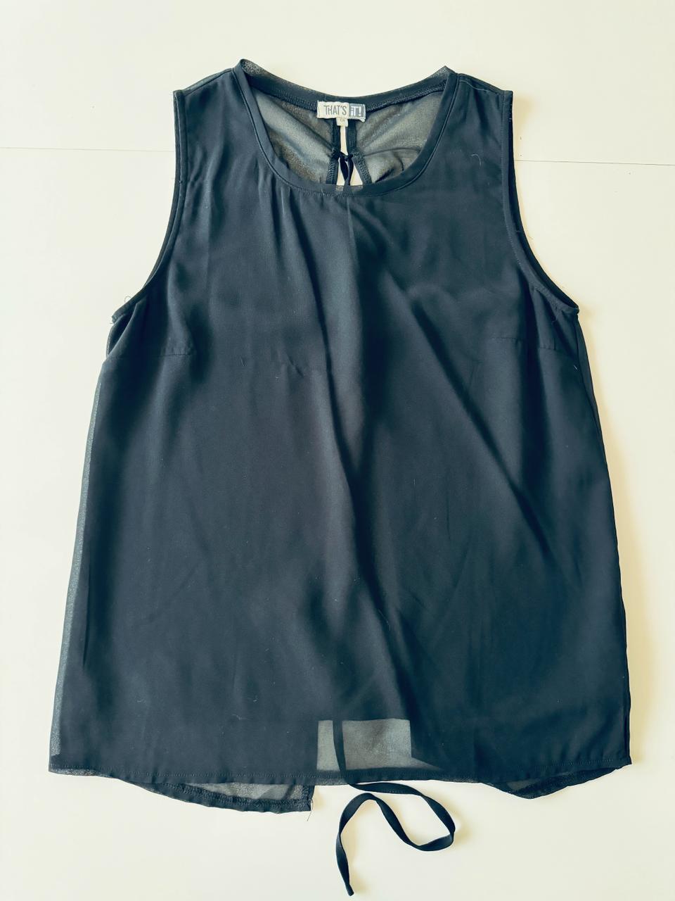 Blusa sin mangas negra, Talla S, Mujer