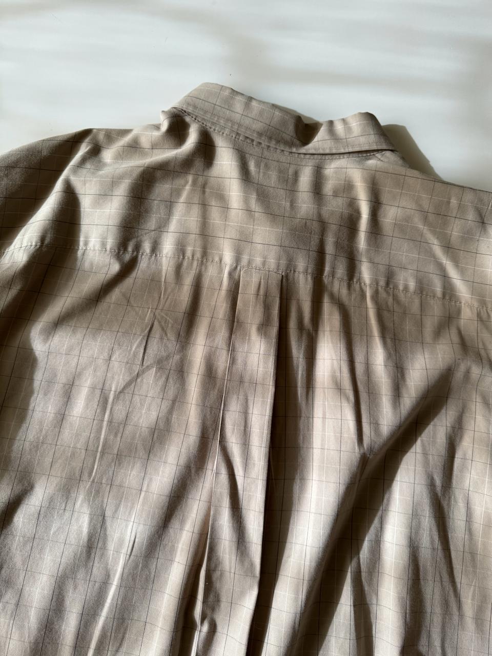 Camisa de cuadros beige, Talla 2XL, Hombre