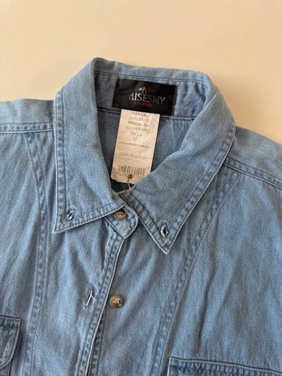 Camisa de mezclilla recortada, Talla M, Mujer, Misesny