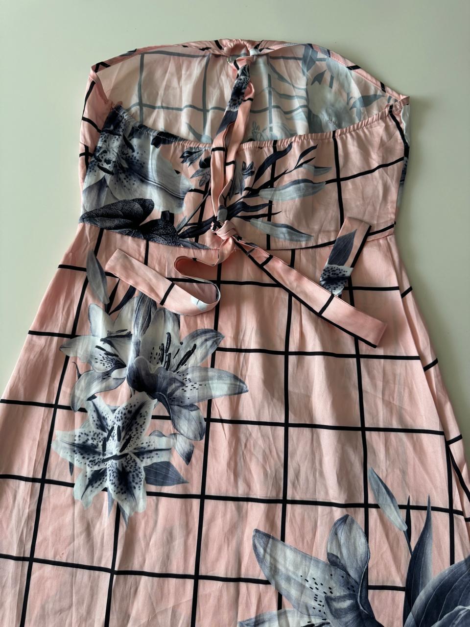 Vestido halter estampado, Talla S, Mujer