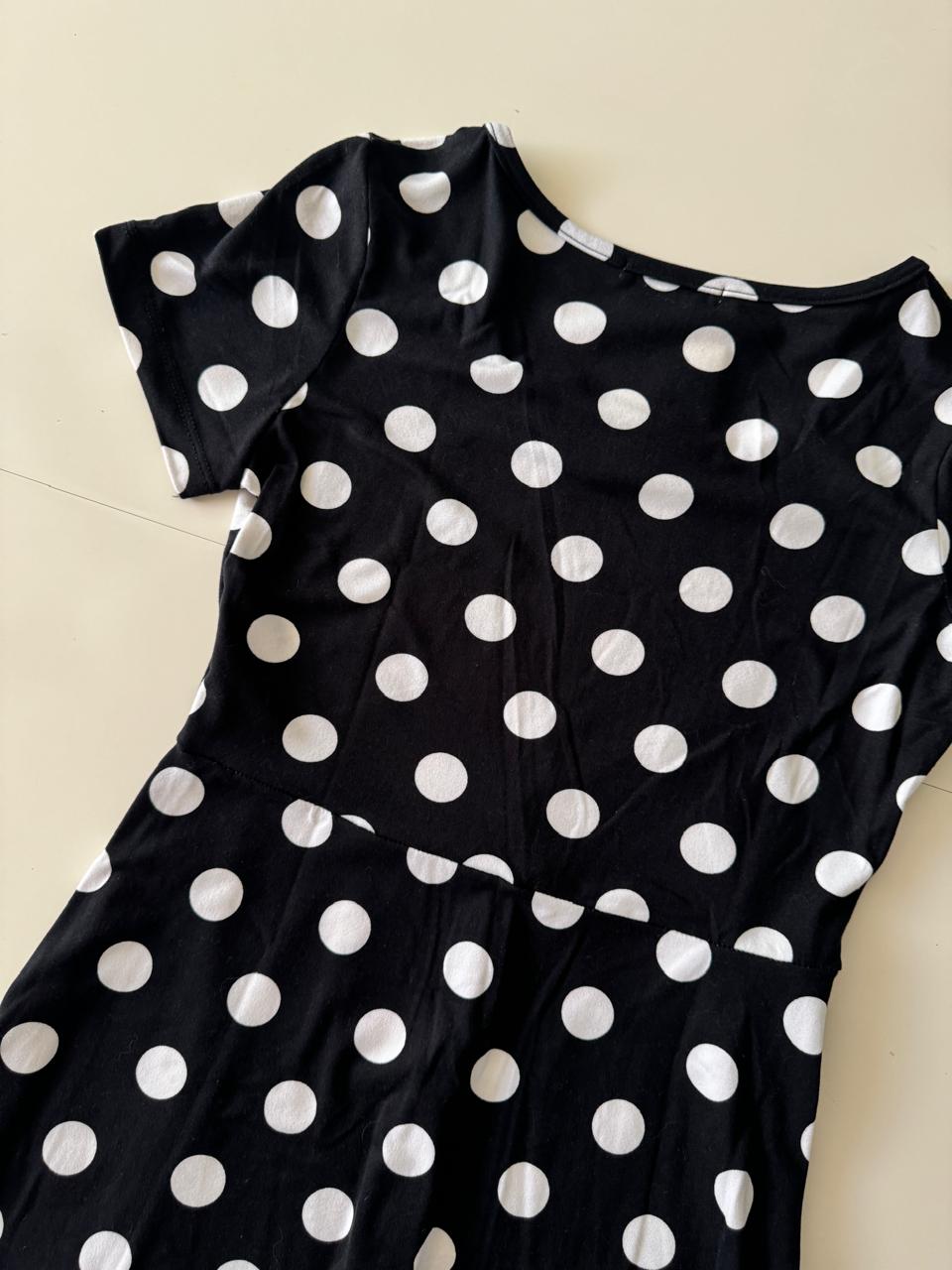 Vestido de lunares blancos, Talla S, 28, Mujer