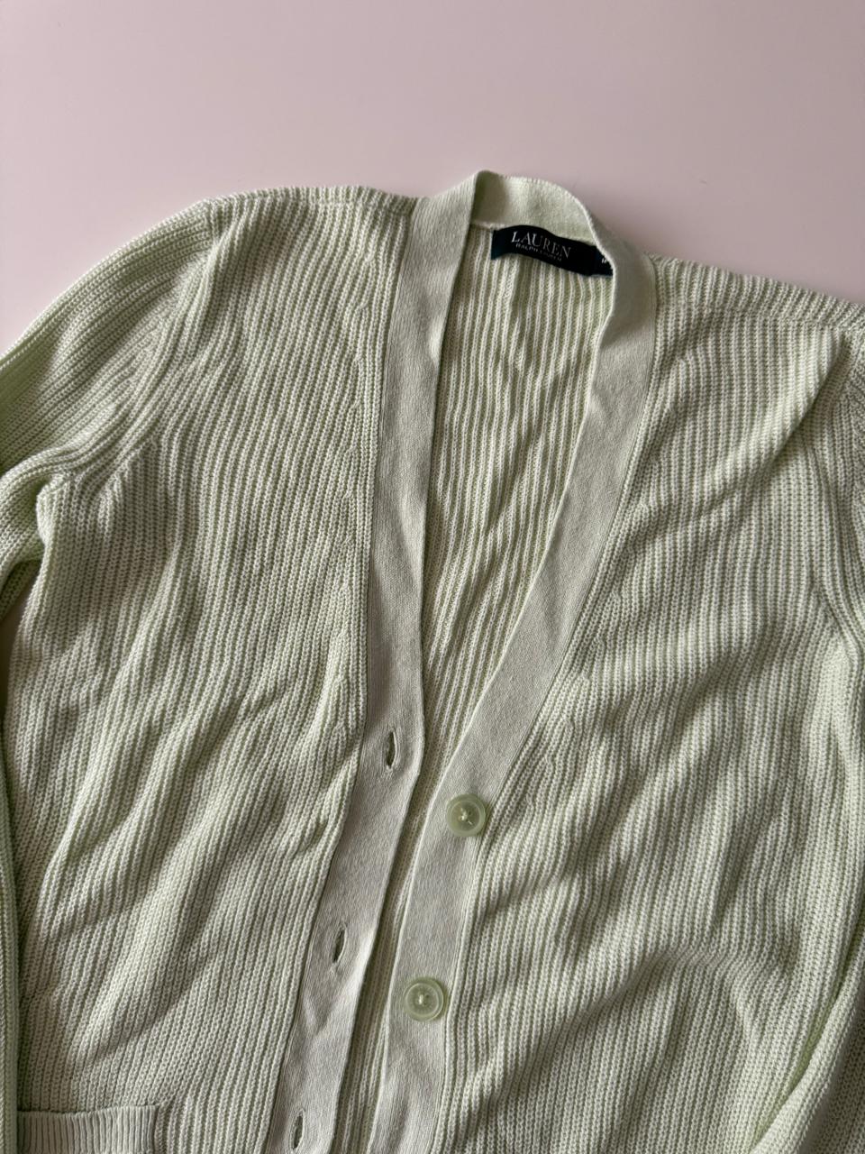 Sweter camisero verde pastel, Talla M, Mujer