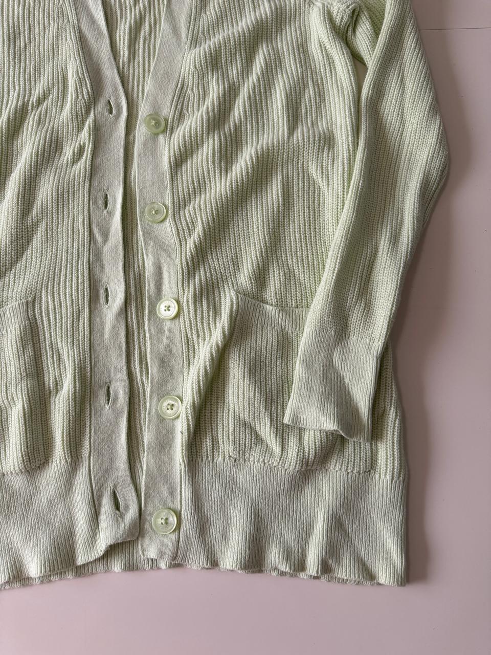Sweter camisero verde pastel, Talla M, Mujer