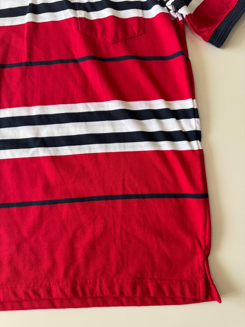 Polo roja de rayas, Talla M, Hombre