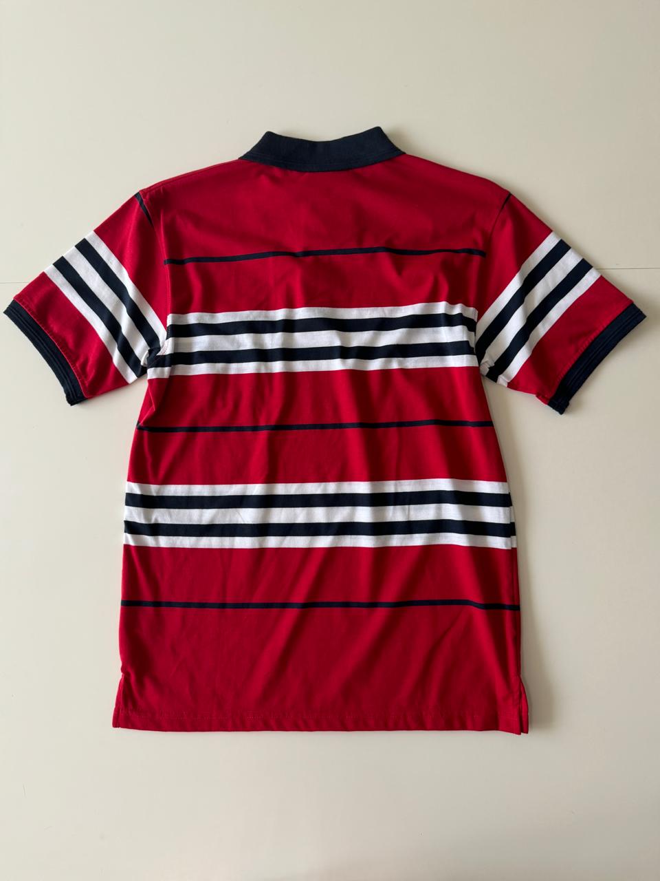 Polo roja de rayas, Talla M, Hombre