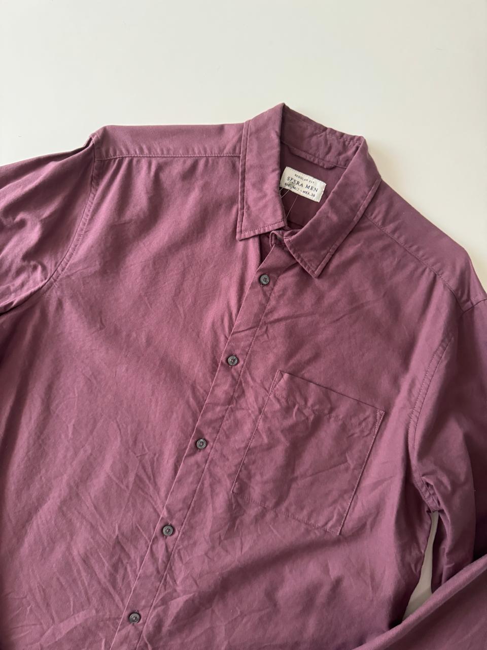 Camisa color vino, Talla M, Hombre