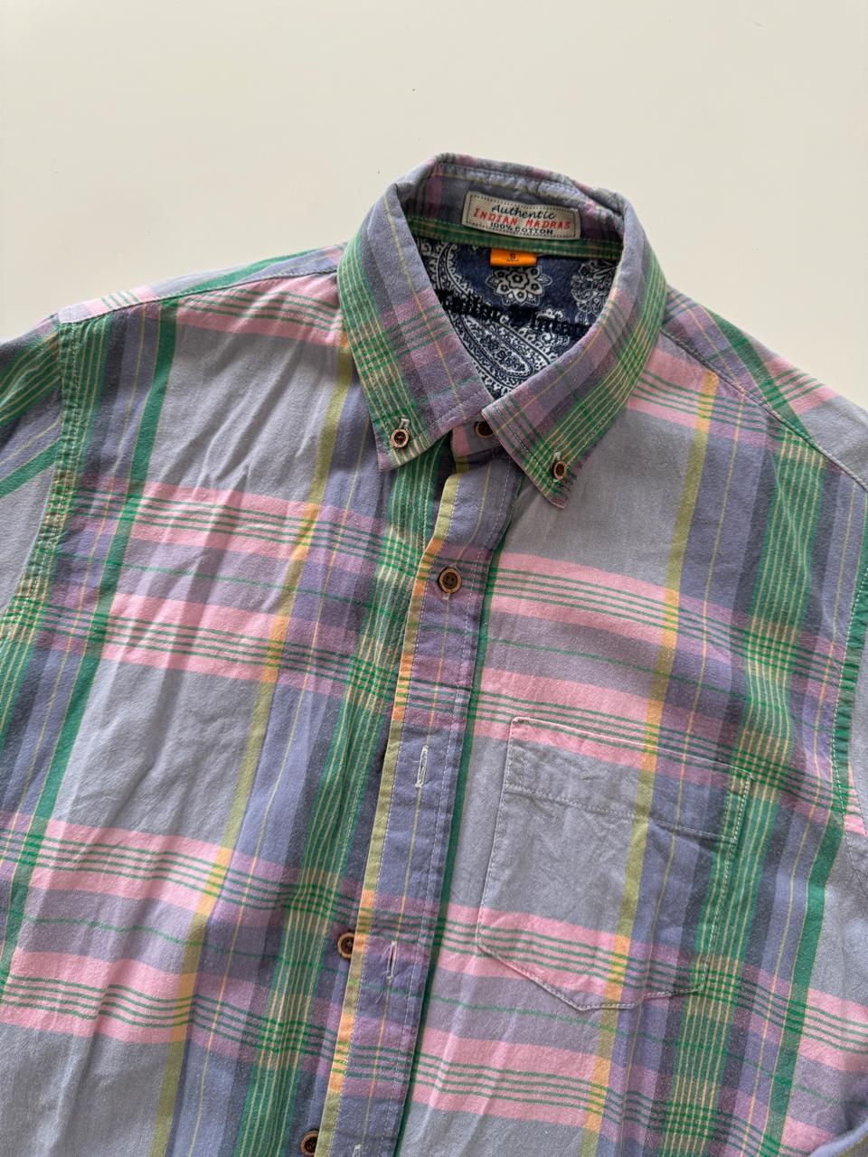 Camisa cuadros 100% algodón, Talla S, Mujer