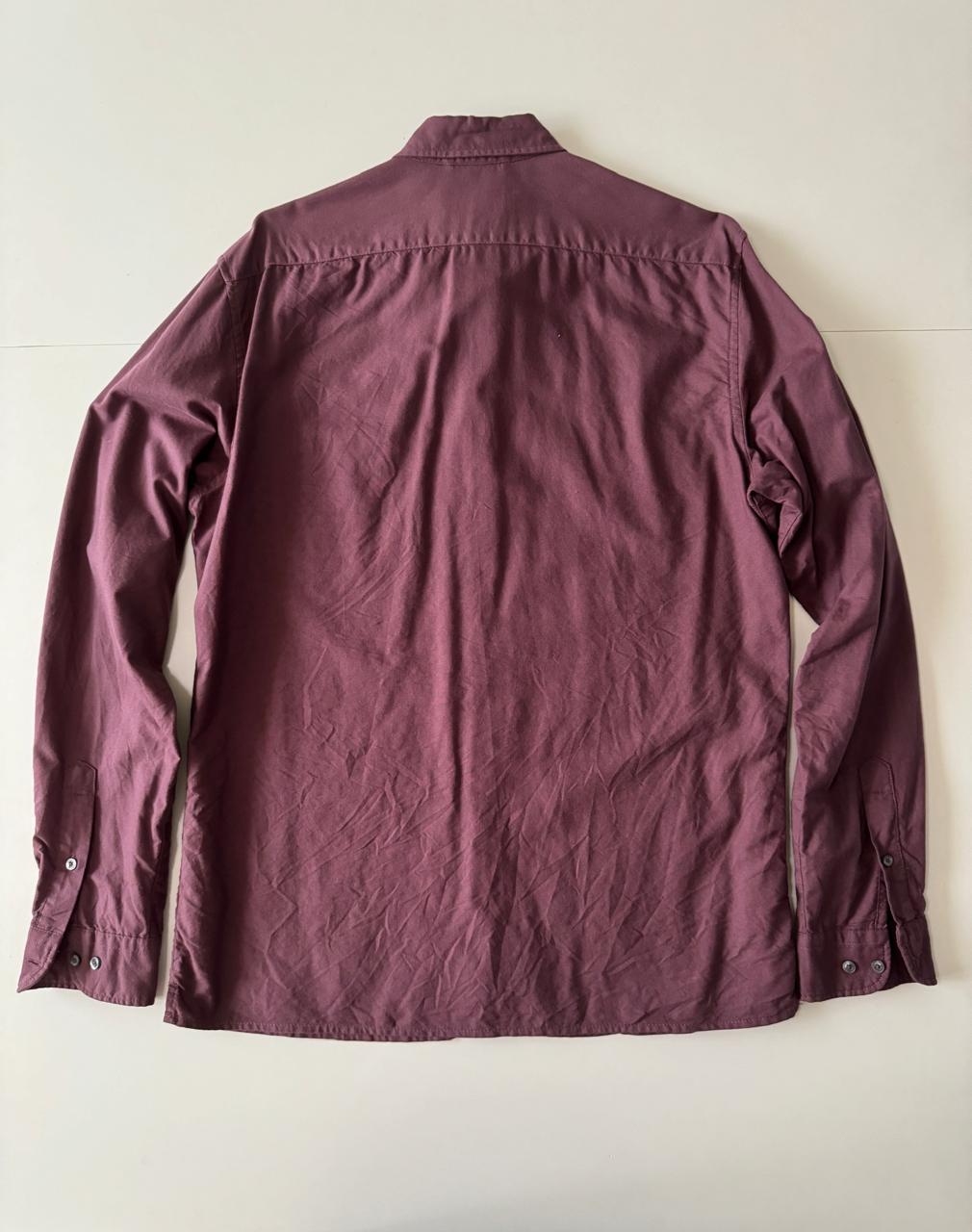 Camisa color vino, Talla M, Hombre