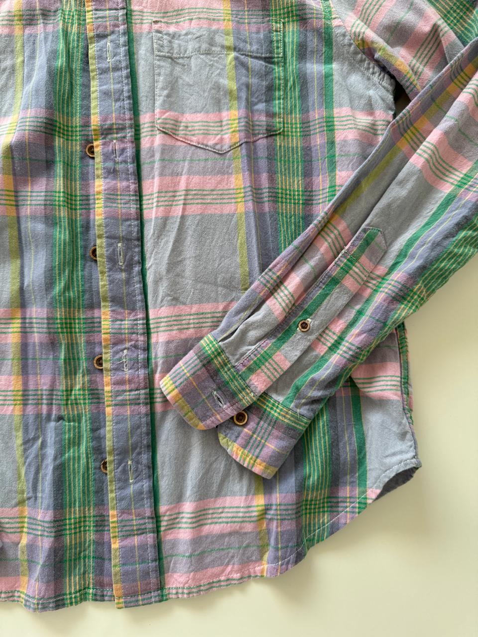 Camisa cuadros 100% algodón, Talla S, Mujer