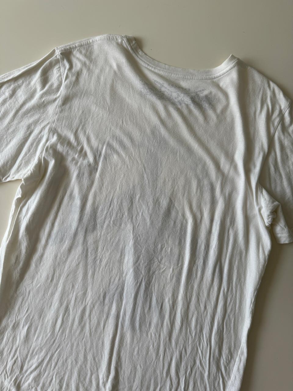 Playera blanca estampada, Talla L, Hombre