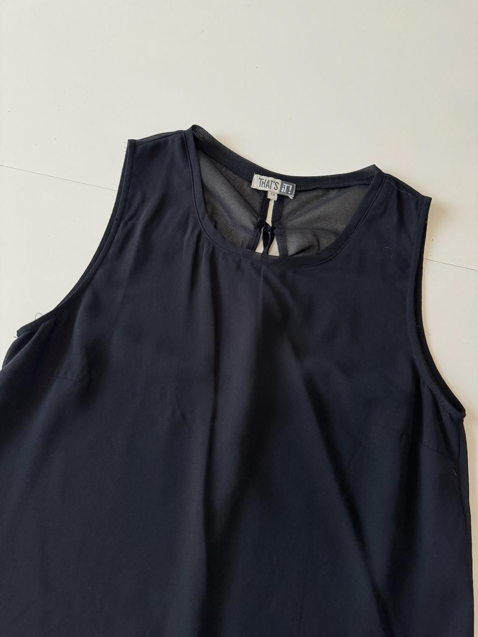 Blusa sin mangas negra, Talla S, Mujer