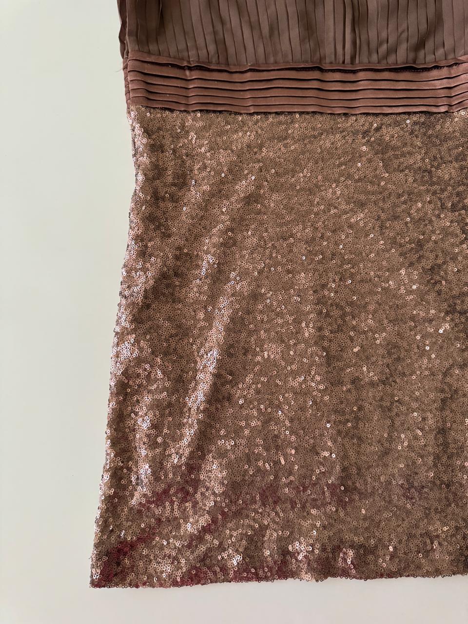 Vestido cafe de cocktail con falda stretch, Talla M, Mujer