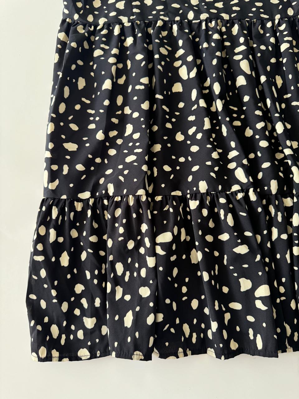 Vestido negro de lunares, Talla M, Mujer