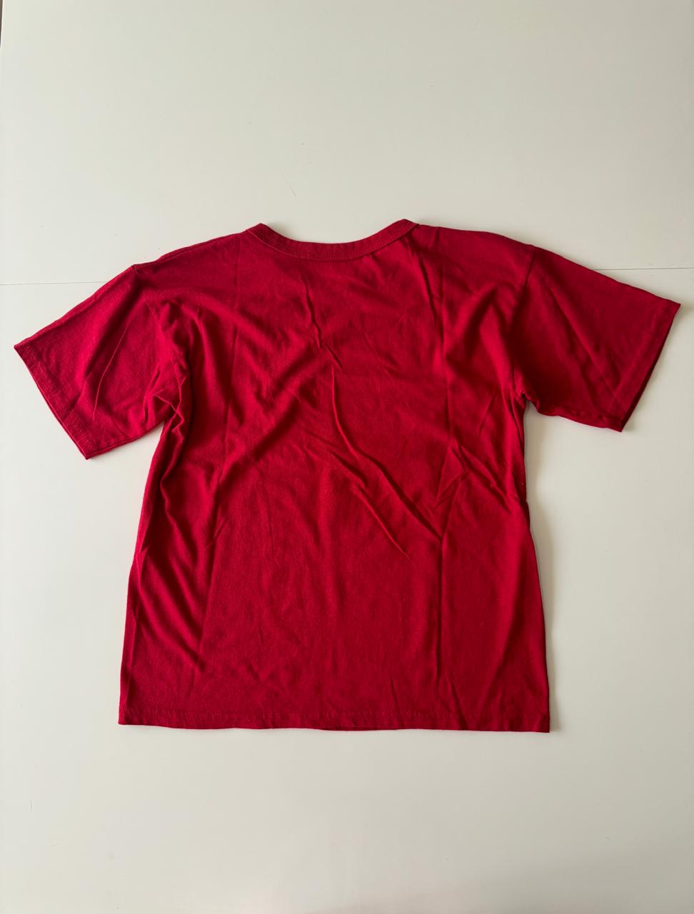 Playera roja con print, Talla S, Hombre
