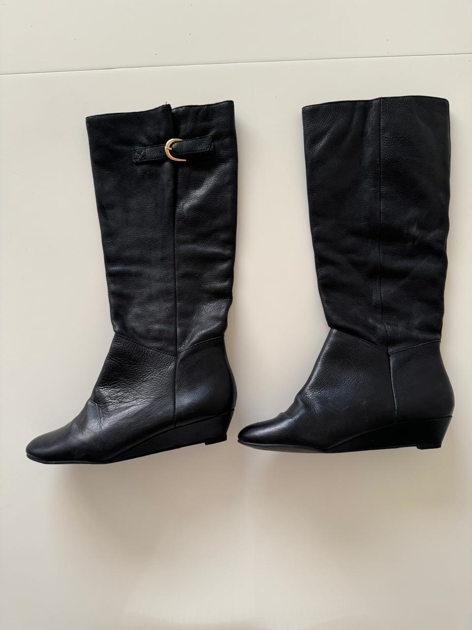 Botas de piel 80teras, Talla 7.5 Usa, 4.5Mx, Mujer
