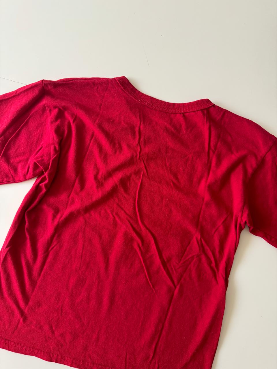 Playera roja con print, Talla S, Hombre