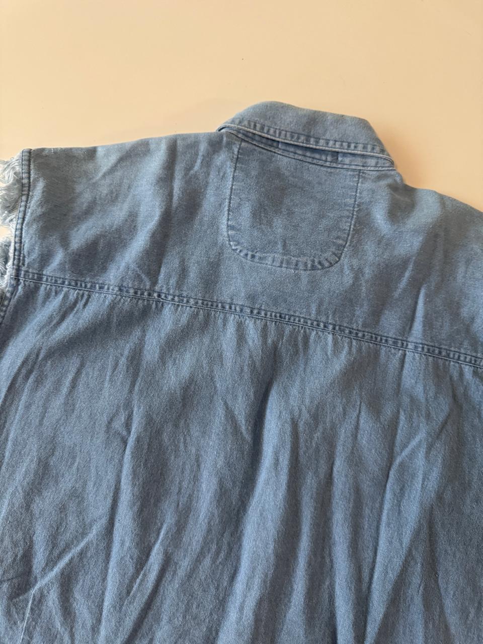 Camisa de mezclilla recortada, Talla M, Mujer, Misesny