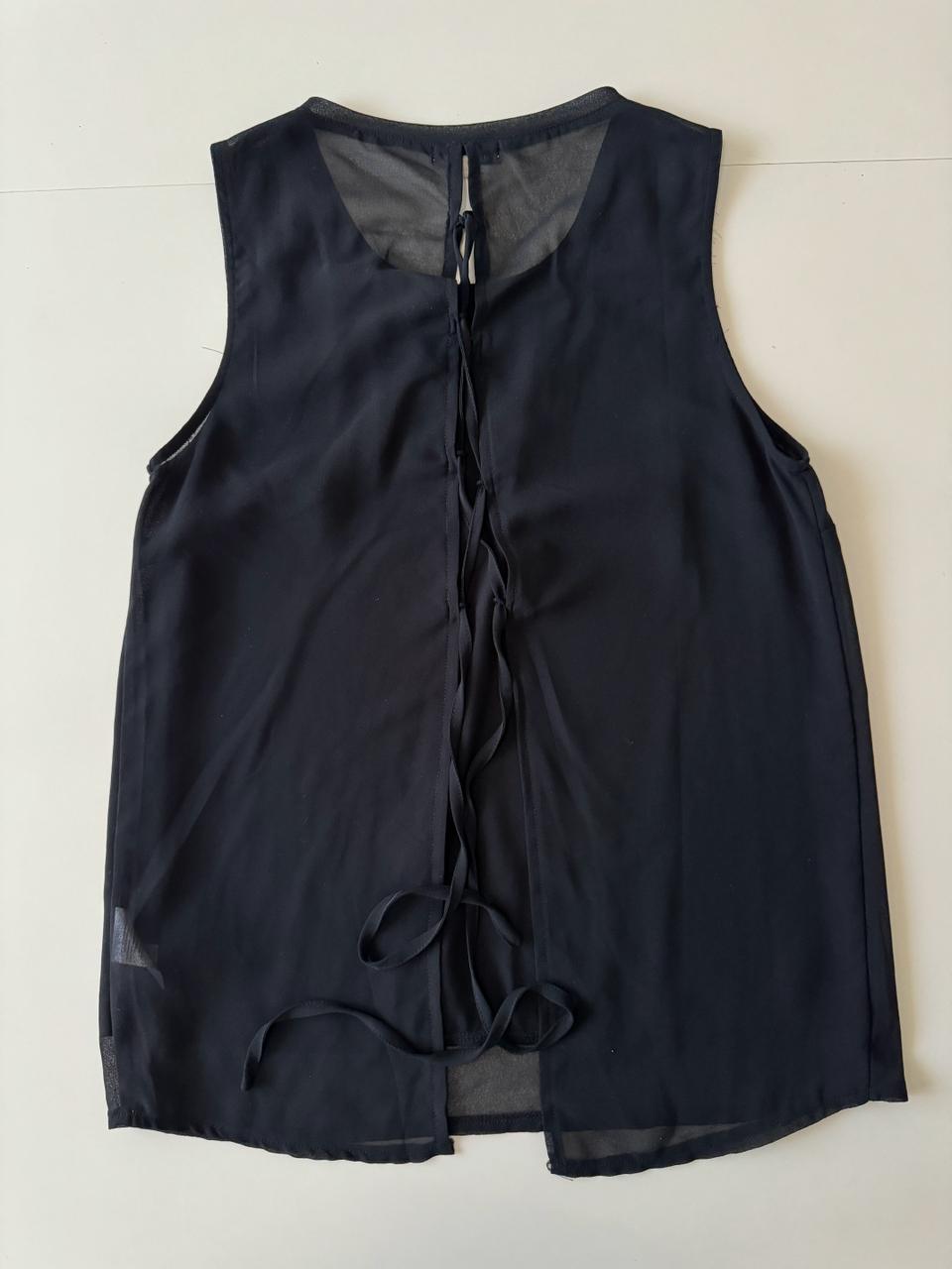 Blusa sin mangas negra, Talla S, Mujer