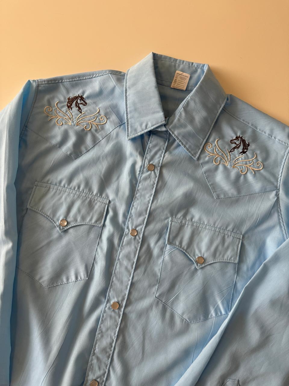 Camisa vaquera celeste, Talla 36, S, Hombre