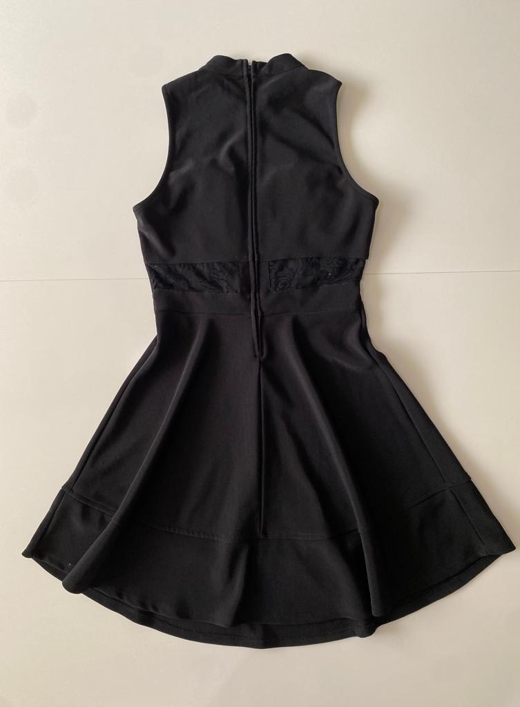Vestido negro con encaje, Talla 9, Mujer