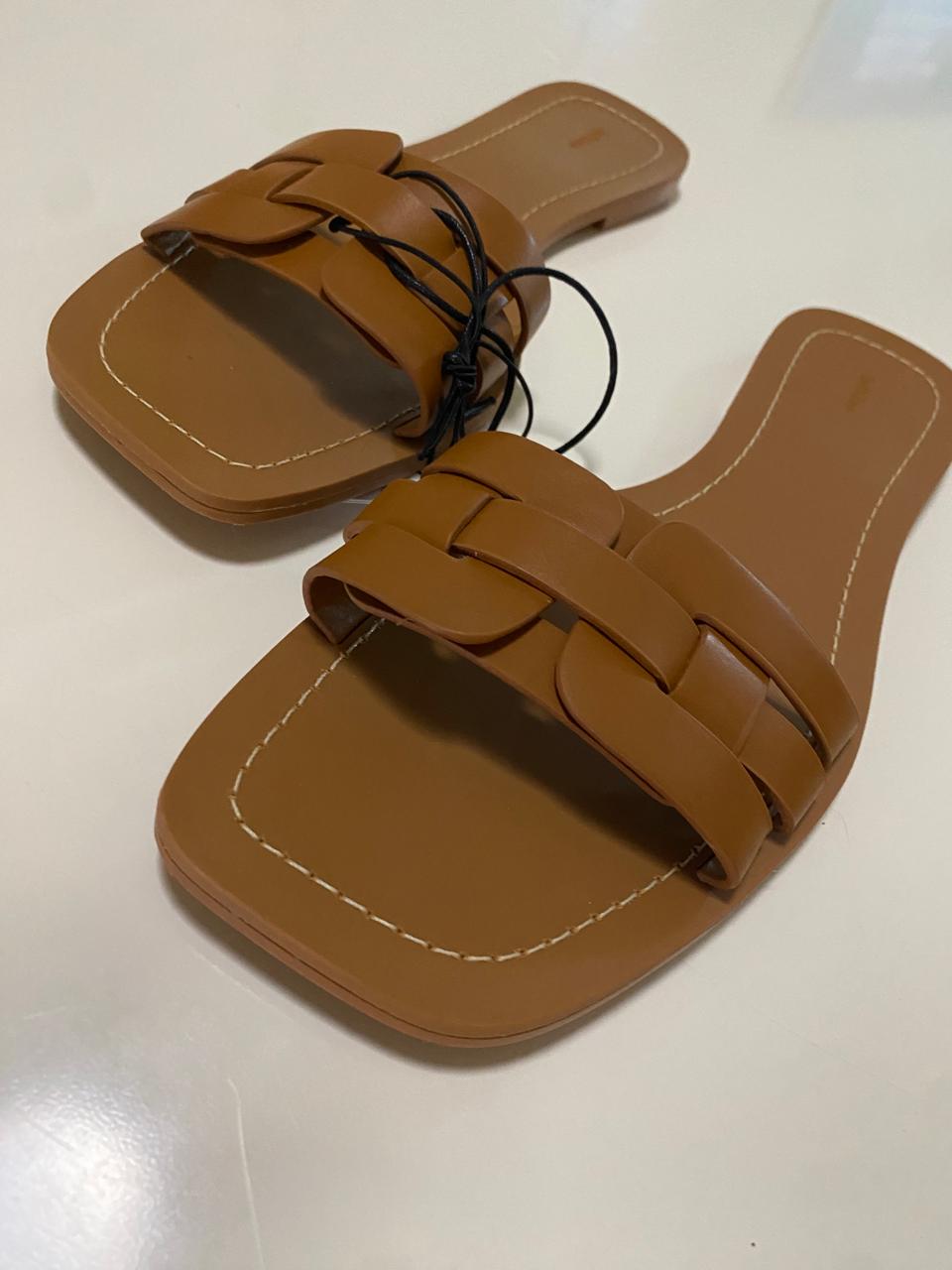 Sandalias café, Talla 24.5Mx, 38 Eur, Mujer