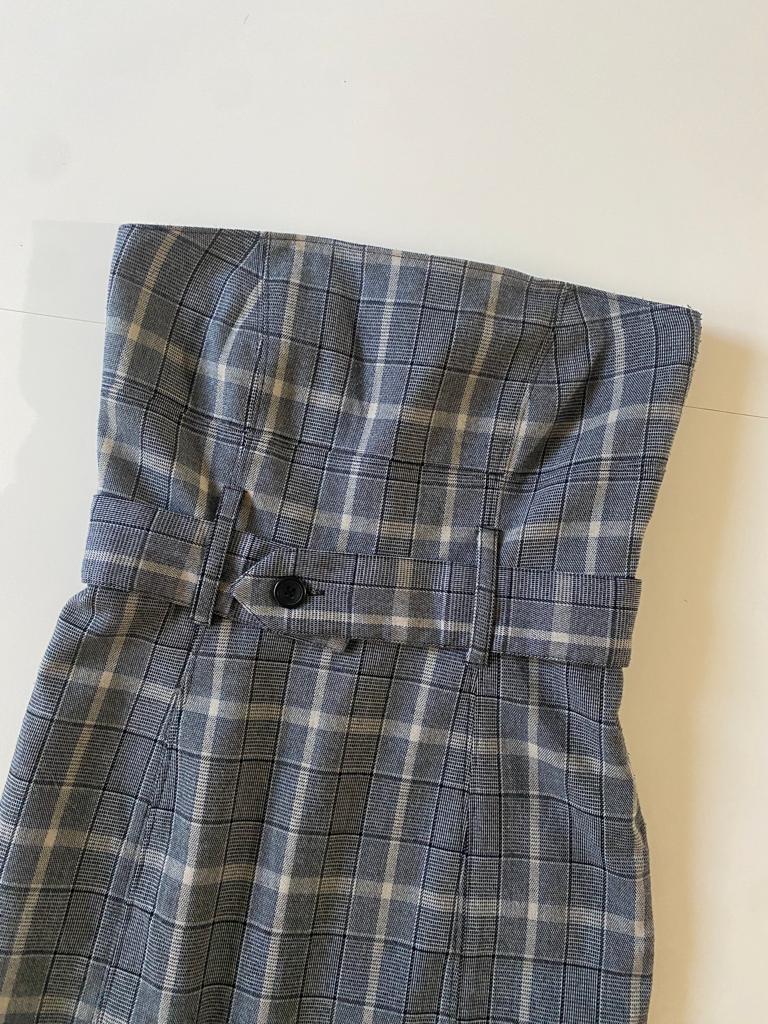 Vestido strapless de cuadros, Talla XS, Mujer