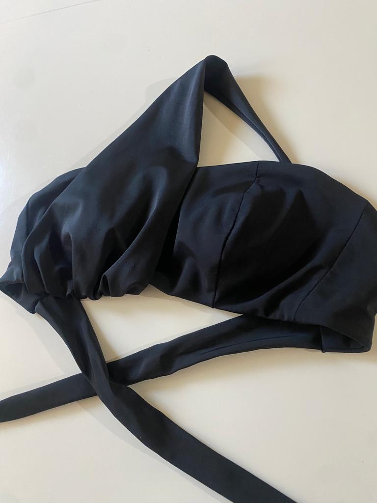 Top traje baño negro, Talla S/M, Mujer