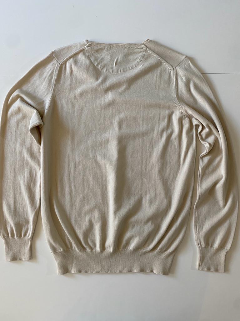 Cardigan beige, Talla L Slim, Hombre