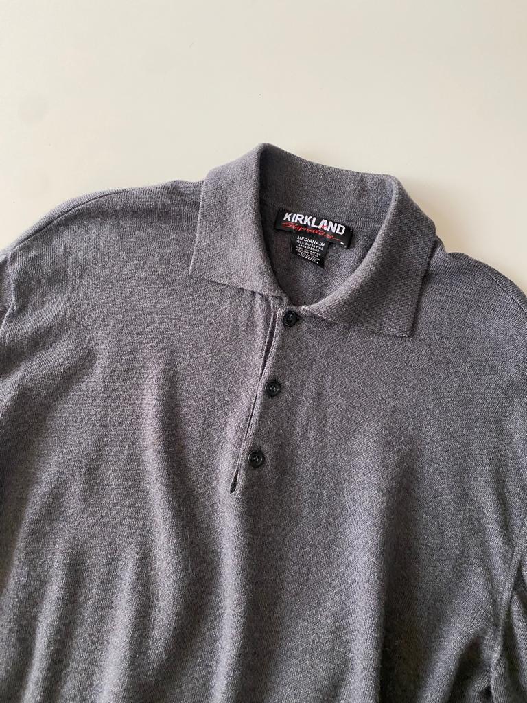 Polo gris de lana, Talla M, Hombre