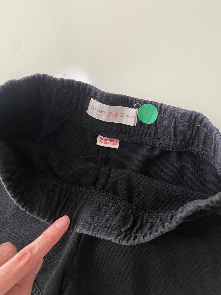 Shorts deportivos negros, Talla 7-8 años, Niña