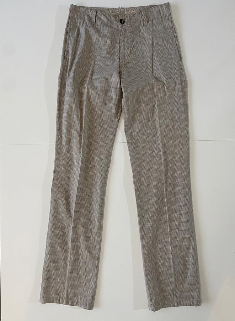 Pantalones de cuadros beige, Talla 30, Hombre