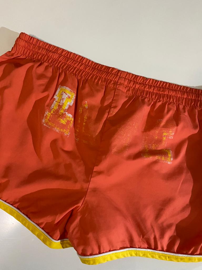 Shorts deportivos naranjas, Talla S (3/5), Mujer