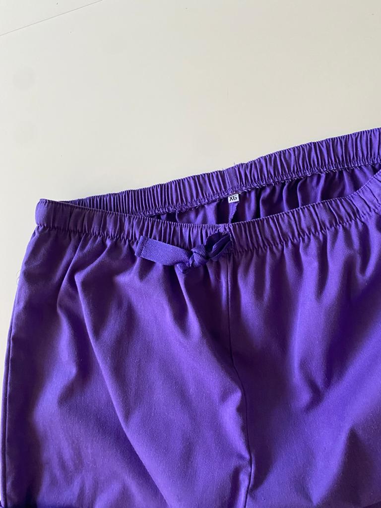 Pantalones medicos morados, Talla XL, Mujer