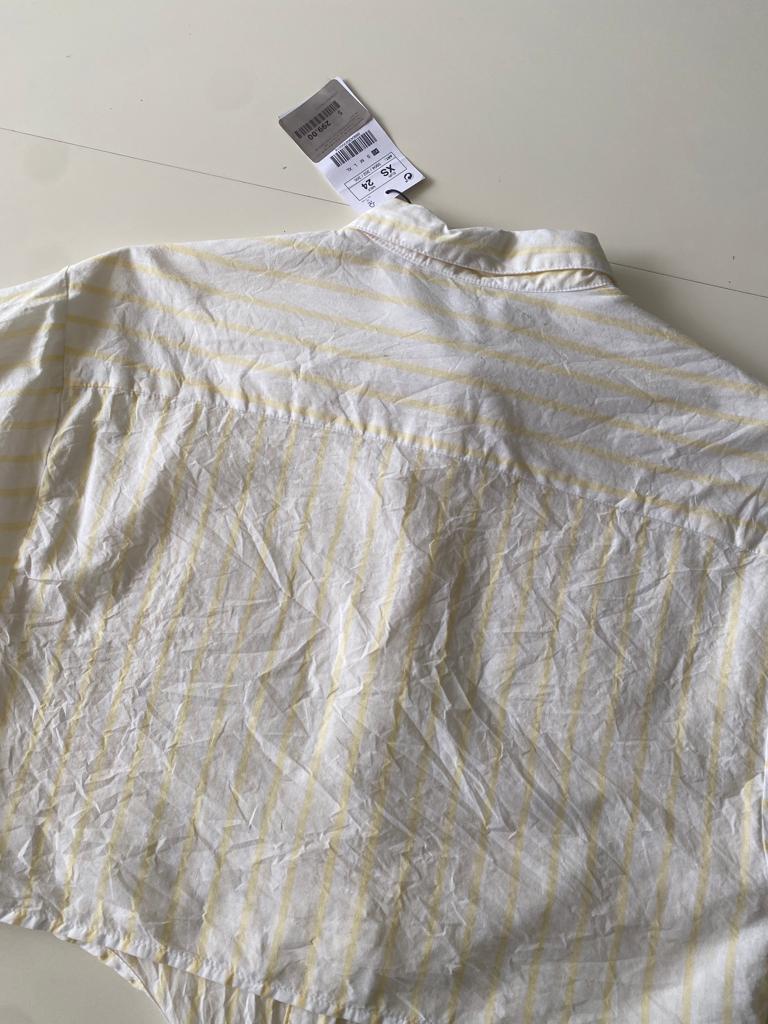 Camisa a rayas, crop, Talla XS, 24, Mujer