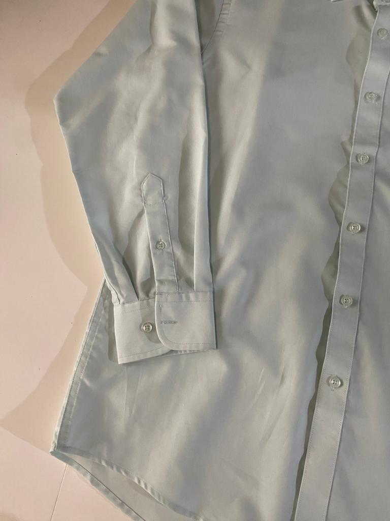 Camisa de vestir verde menta, Talla 16 cuello, 2-3 manga, Hombre