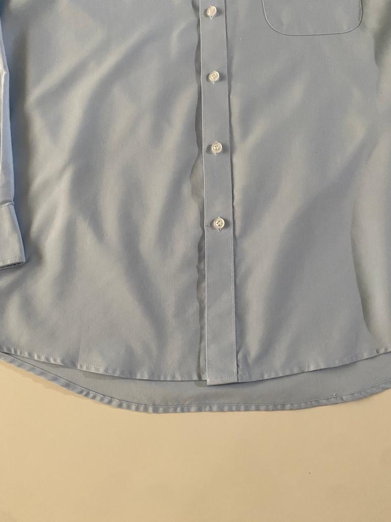 Camisa de vestir celeste, Talla 16 cuello, manga 2-3, Hombre
