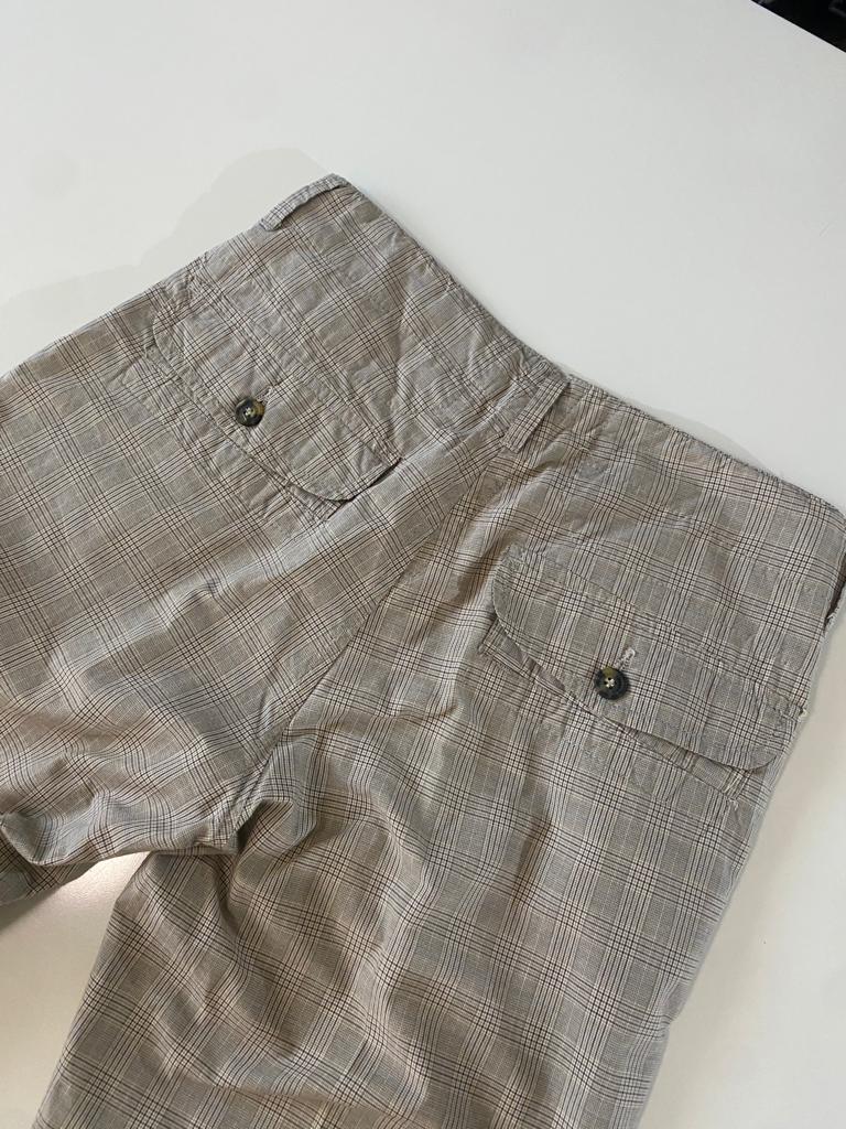Pantalones de cuadros beige, Talla 30, Hombre