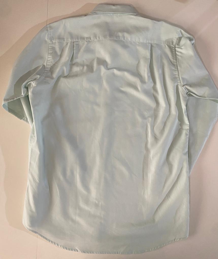 Camisa de vestir verde menta, Talla 16 cuello, 2-3 manga, Hombre